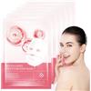 Shangmeishidai 6 Pezzi Maschera Viso al Collagene, Bio Collagen Real Deep Mask, Bio Collagen Overnight Face Mask, Maschera Bio Collagene Viso, Maschera al Collagene, idratare e rassodare la pelle (Rosso)