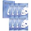 Shangmeishidai 6 Pezzi Maschera Viso al Collagene, Bio Collagen Real Deep Mask, Bio Collagen Overnight Face Mask, Maschera Bio Collagene Viso, Maschera al Collagene, idratare e rassodare la pelle (blu)