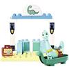 Big -Bloxx - Dino Ranch Incubatrice con Dino Clover - mattoni da costruzione (13 pezzi) per piccolo camino di dinosauro con statuetta di dinosauro, pedine per bambini dai 18 mesi ai 5 anni