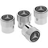 Mercedes-Benz Tappo decorativo per valvola, cromato, set da 4, trasparente, in plastica