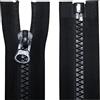 Aerzetix - C63892 - Set di 2 Cerniere Lampo iniettate N°8 80cm separabili - tiretto Decorativo - cursore in Metallo - Colore Nero - Rete Scorrevole Cucito Abbigliamento merceria Giacca