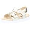 Vitaform Sandali in pelle metallizzata a due fasce con fibbie