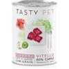 Tasty Pet Dog Filetti in Gelatina Lattina Multipack 24x95G VITELLO PROSCIUTTO E MELA