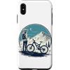 Cyclist racing mountain bike streetwear Mountain bike bicicletta natura avventura retrò Custodia per iPhone XS Max