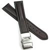Deutsch Sulla 20 mm cinturino in vera pelle con fibbia deployante in acciaio inox, marrone, marrone, 20mm, cinghia