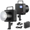 NEEWER Q4 400Ws 2.4G TTL Flash da Studio (NUOVO LOOK), 1/8000 HSS Alimentata a Batteria 2800mAh per La Fotografia in Esterni con 30W Lampada per Book Fotografici/400 Flash Piena Potenza/Attacco Bowens