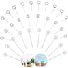 NIYATA 30 pezzi porta foto, porta foto, 12 cm | Forma di cuore,Fiore,Rotondo,Asta di foto in metallo,Porta carta fotografica in metallo per matrimonio,Festa,Regalo