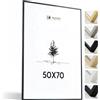 Heimlich® - Cornice per foto - 50x70 cm, Alluminio e metallo, Nero - Grande cornice per collage fai da te con copertura in foglio di plastica - Solo espositore da parete