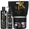 Tahe Dry Hair Pack: Shampoo Low Poo ultra-idratante + Maschera ultra-nutriente 3 in 1+ Attivatore di ricci Magic Rizos