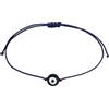 Kuzzoi Buddha - Bracciale da uomo in nylon blu e vetro Evil Eye, lunghezza 21 cm, regolabile, Vetro Nylon, Taglia unica