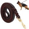 Dandelionsky Guinzaglio per Cani Intrecciato in Cuoio Vero Corda Regolabile di Addestramento per Cane Grande o Medio (200cm)