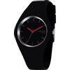 TONSHEN Semplice Fashion Analogico Quarzo Orologio Donna e Ragazza 12 Colori Gomma Sport Orologi da polso Casual Elegante Orologi (Nero Rosso)