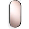 Tomasucci Wink Design, Specchio da Parete Afterlight Oval, Cornice in Acciaio Nero Opaco, Specchio Rose Gold, 55x25x3 cm