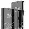 Wuzixi Cover per Xiaomi Mi Note 10 Lite. Flip Custodia Specchio con Funzione Kickstand, Ultra-Sottile Specchio Tecnologia di Elettroplaccatura, Custodia per Xiaomi Mi Note 10 Lite.Nero