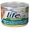 LIFE NATURAL 1 x 150 g Life Natural Le Ricette Lattina Alimento Cibo Umido Completo per Gatti Adulti con Trancetti di Tonno Pesce Azzurro e Verdure