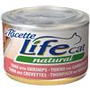 LIFE NATURAL 1 x 150 g Life Natural Le Ricette Lattina Alimento Cibo Umido Completo per Gatti Adulti con Trancetti di Tonno e Veri Gamberetti