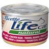 LIFE NATURAL 1 x 150 g Life Natural Le Ricette Lattina Alimento Cibo Umido Completo per Gatti Adulti con Trancetti di Tonno Filetti di Manzo e Prosciutto di Pollo