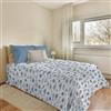 PENSIERI DELICATI Telo Copriletto 220x280 cm, Telo Singolo 100% Cotone Pique, Ideale Come Telo Arredo, Coperta Salva Letto 1 Piazza e Mezza, Fantasia Oceano Bianco, 100% Made in Italy