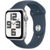 Apple Watch SE GPS 44mm Silver Aluminium Case with Storm Blue Sport Band - S/M - MREC3QL/A