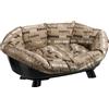 Ferplast Cesta-sofà Siesta Deluxe nera con rivestimento Cities - Set %: Tg 10 cesta + rivestimento + imbottitura