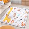 Aolso Tappeto da Gioco per Bambini, 127 x 127cm Tappeto Per Bambini e Neonati Reversibile,Tappeto Gioco Neonato Per la Camera del Bambino o della Bambina-Giraffa