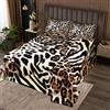 Homemissing Set di biancheria da letto leopardata trapuntata copriletto con animali copriletto zebrato set trapunta per bambini ragazzi ragazze adulti microfibra king
