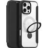 DUX DUCIS [Skin X Pro con supporto ad anello a 360° Custodia progettata per Apple iPhone 16 Pro Max, custodia MagSafe in pelle PU con sabbia e slot per schede, retro rigido trasparente in
