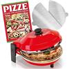 SPICE - Forno Pizza CALIENTE con pietra refrattaria 400 gradi Resistenza circolare + 2 Palette Inox + Ricettario PIZZE