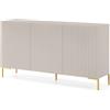LBSIGN Madia Cannettata 140 Cm 3 Ante Tortora Piedini Oro Zenith