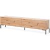 LBSIGN Mobile TV 175 Cm Listellato 2 Ante Rovere Piedini Neri Zenith