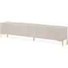 LBSIGN Mobile TV 175 Cm Listellato 2 Ante Tortora Piedini Oro Zenith