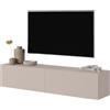 LBSIGN Mobile TV Sospeso 140 Cm Cannettato 2 Ante Tortora Bali