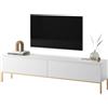 LBSIGN Mobile TV Da Terra 175 Cm 2 Ante Bianco Piedini Oro Lume