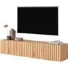 LBSIGN Mobile TV Sospeso Listellato 140 Cm 2 Ante Rovere Astra
