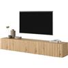 LBSIGN Mobile TV Sospeso Listellato 175 Cm 2 Ante Rovere Astra