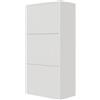 LBSIGN Scarpiera Sospesa Cannettata 3 Ante 50x30x103 Bianco Bali