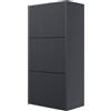 LBSIGN Scarpiera Sospesa Cannettata 3 Ante 50x30x103 Nero Bali