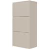 LBSIGN Scarpiera Sospesa Cannettata 3 Ante 50x30x103 Tortora Bali
