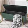 BAKAJI Cassapanca Pouf Contenitore Panca Sgabello Poggiapiedi in Tessuto Velluto Verde