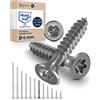 NietFullThings Vite a testa svasata TORX V2A in acciaio inossidabile 4-mm di spessore - Lunghezza della vite di 40-mm - 25 pezzi - Filettatura parziale di 24-mm Vite per legno 4x40