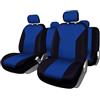 +PWR Car Parts Set coprisedili universali Firenze Blu e Nero. Compatibile con l'airbag, set completo per 5 sedili.
