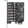 KAKAKE Scheda di espansione da PCIE a USB3.2, Ampia compatibilità Scheda di espansione PCIE a 7 Porte Facile Accesso Alimentazione Stabile per unità CD Dvd