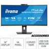 IIYAMA XCB3497WQSNPH-B1 - Monitor Curvo Prolite 34 Pollici FULL HD 0.4ms KVM Switch - USB-C Dock - Webcam - IIYAMA