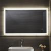 Aquamarin® Specchio Retroilluminato da Bagno - 120 x 60 cm, A++, Controluce Bianca Fredda/Calda/Neutra, a Touch, Antiappanamento - LED Rettangolare, da Parete, con Illuminazione (80 x 60 cm)