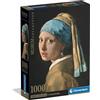Clementoni - Puzzle 1000 Pezzi Arte, per Adulti e Ragazzi, Museum Collection, Tema Ragazza con Orecchino di Perla, con Poster Incluso, Compact Box, Idea Regalo Made in Italy, 50x70 cm, 39967