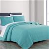 Chezmoi Collection Austin 3-Piece Oversized Bedspread Coverlet Set (Queen, Turchese)