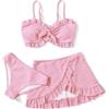 Arshiner Ragazze Costumi da Bagno 3 Pezzi Bikini Tuta Camisole Top con Coprire i Gonna Corta da Spiaggia Bambini Nuoto Costume Surf Costumi da Bagno