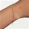 PDPAOLA Bracciale catena essentials joy gold in argento con finitura in oro giallo 18kt e zirconi pendenti