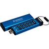 Kingston IronKey Keypad 200C Drive flash Type-C USB, crittografia hardware Certificazione FIPS 140-2 di Livello 3 (in fase di approvazione) con crittografia hardware XTS-AES a 256-bit - IKKP200C/128GB