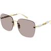 Gucci GG1923SA 004 | Occhiali da Sole Graduati o Non Graduati | Metallo | Quadrati, Oversize | Oro | Adrialenti